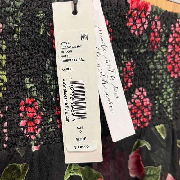 Alice and Olivia | Zarya Asymmetric Mini Skirt| Floral Silk Blend | Size 2 | NWT - Picture 5 of 7